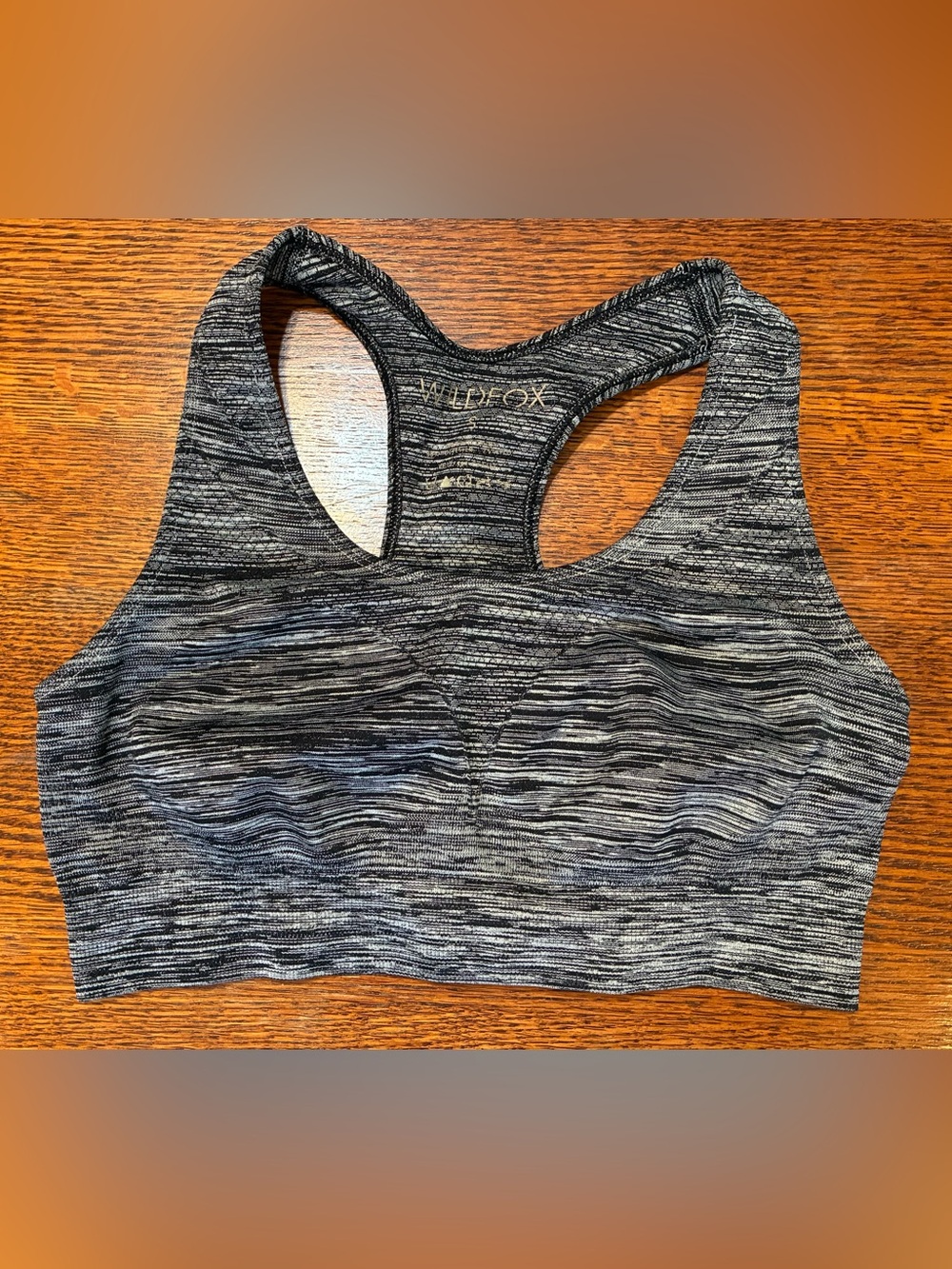 Wildfox Seamless Racerback Sports Bra Gray Black Heathered Size Small